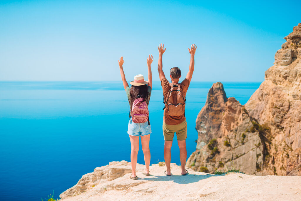 Family vacation. Young couple enjoy time together